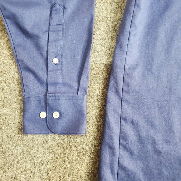 Van Heusen Fitted Wrinkle Free Dress Shirt Men's Size M 15 1/2 34/35 Royal Blue - Picture 4 of 9